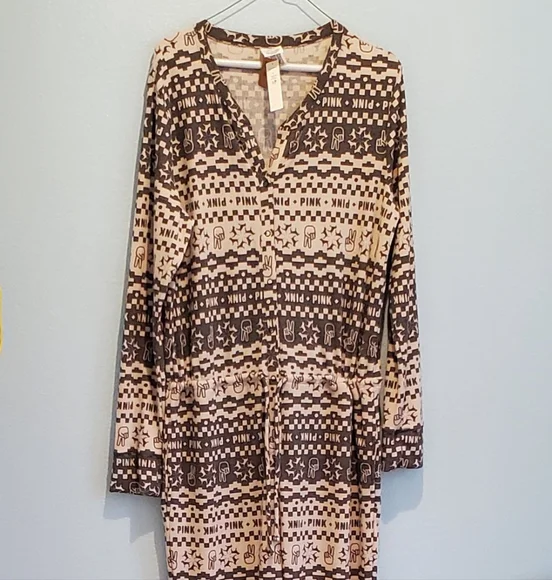 PINK Victoria's Secret Thermal Pajama Onesie sz XL - Picture 3 of 10